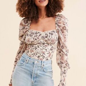 Free People Floral Bodysuit